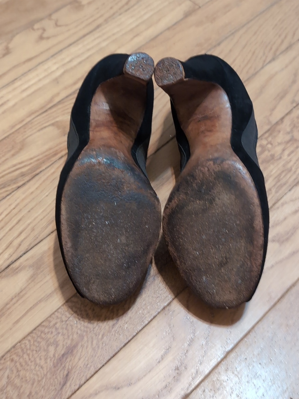 Black Vintage Pumps High Heel Shoes Maralyn Last Peep Toe - Picture 6 of 7